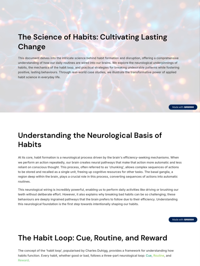 Mastering Habit Change: Science & Strategies | PDF | Habits ...