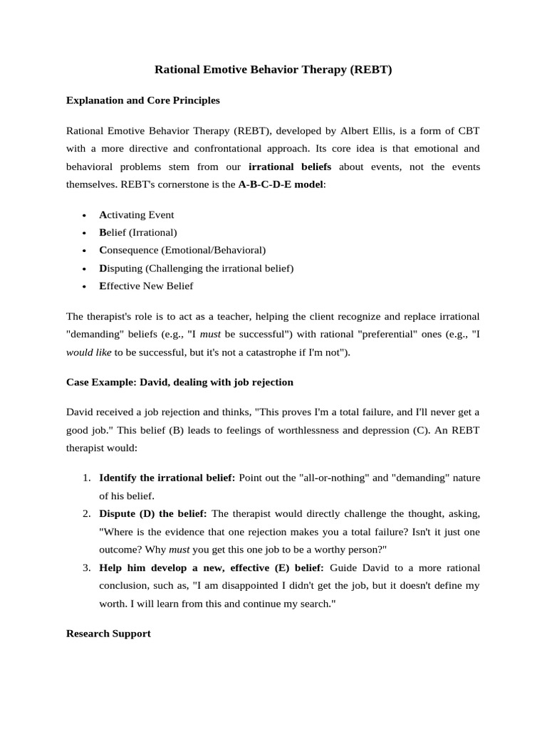 Understanding Rational Emotive Behavior Therapy | PDF | Rational ...