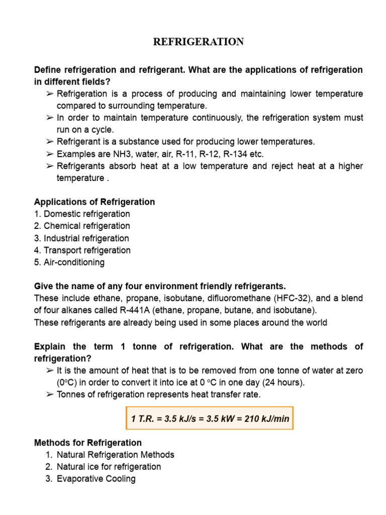 Refrigeration Process and Applications | PDF | Humidity | Air Conditioning