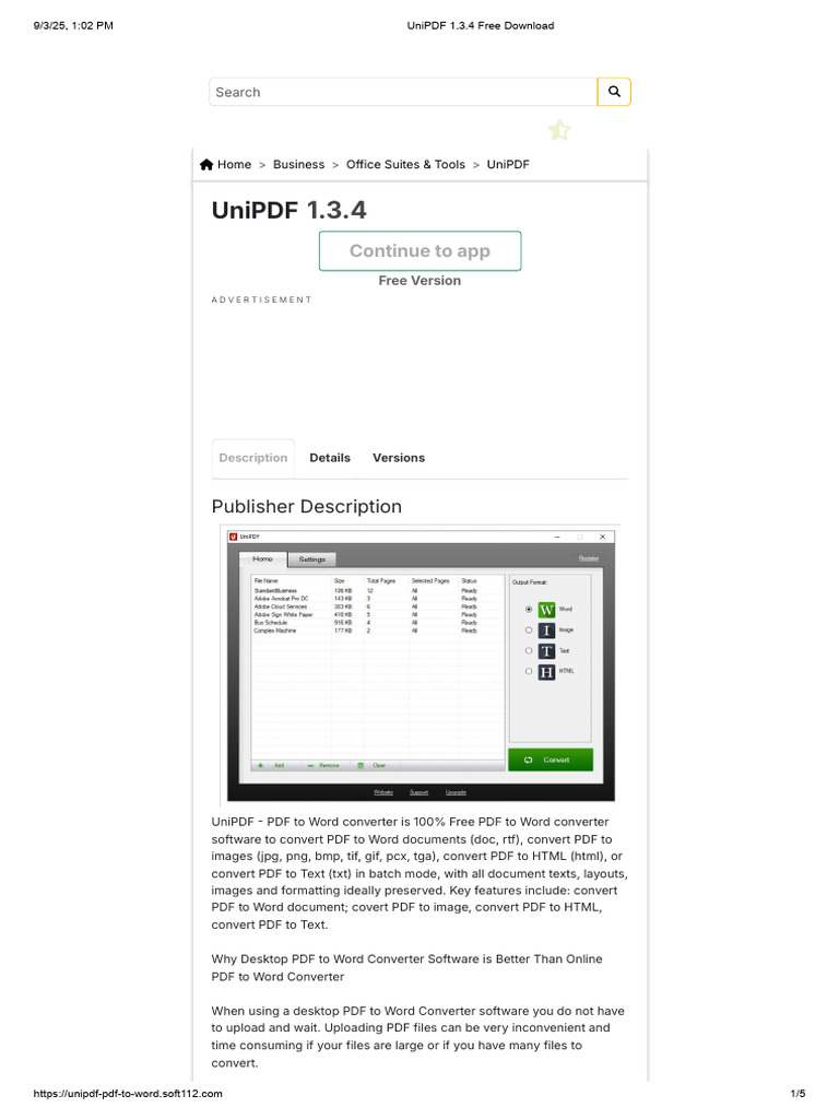 Free UniPDF PDF to Word Converter | PDF | Microsoft Word | Antivirus ...