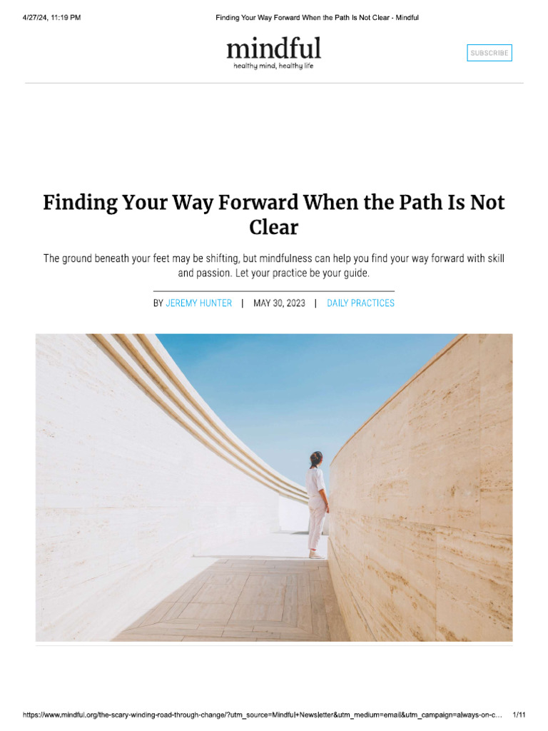 Finding Your Way Forward When The Path Is Not Clear | PDF
