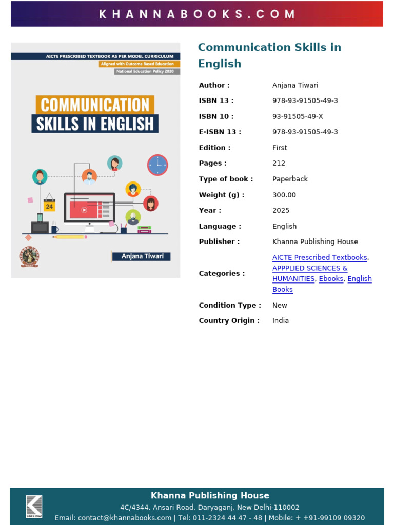 Communication Skills in English | PDF | Books | Reading Comprehension