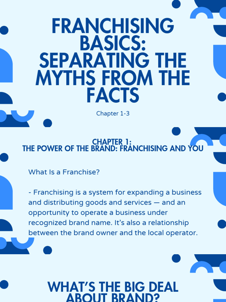Franchising Basics: Myths and Facts | PDF | Franchising | Business