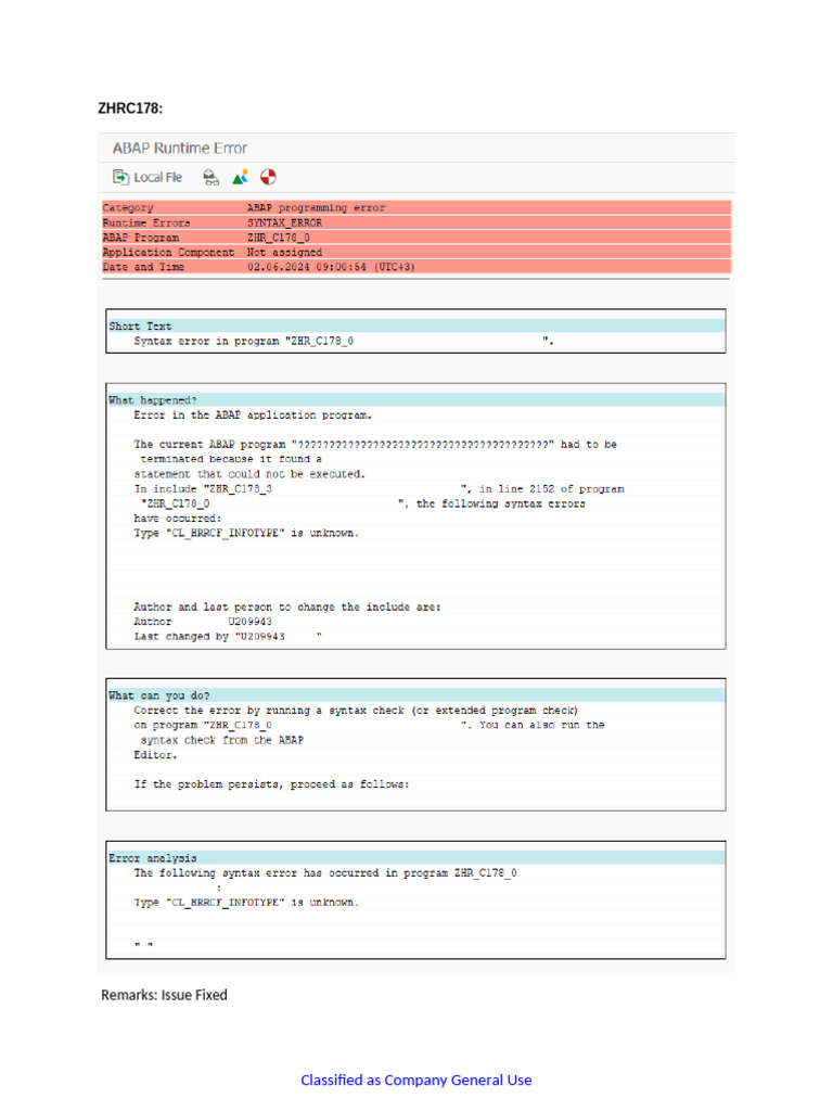 Issue Fixes and Program Status Updates | PDF