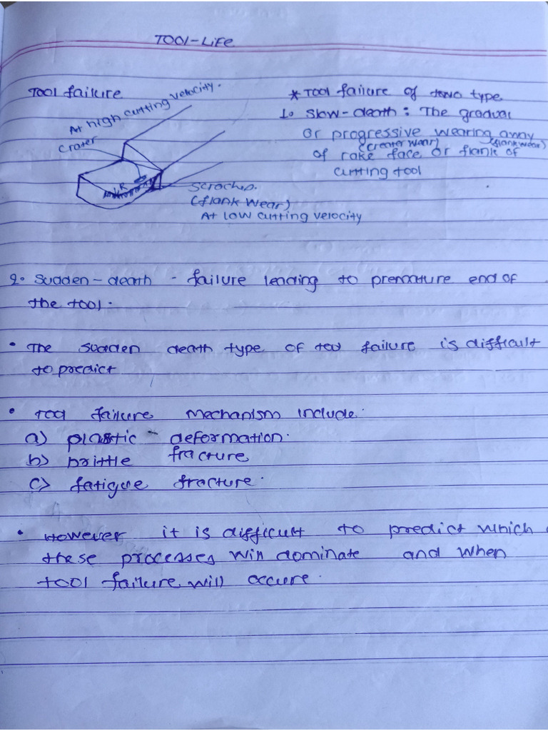 Tool Life Notes | PDF