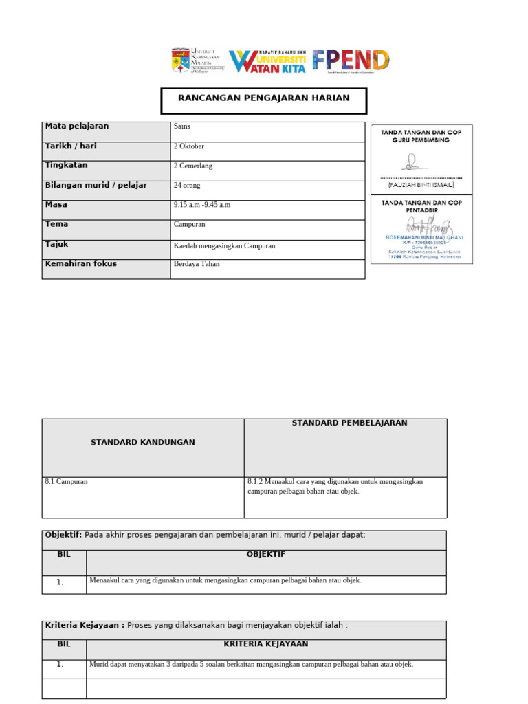 RPH 2 10 RABU Sains | PDF
