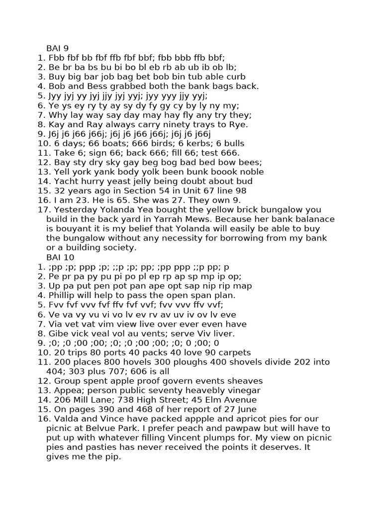 BAI 9 and 10: Language Patterns and Phrases | PDF