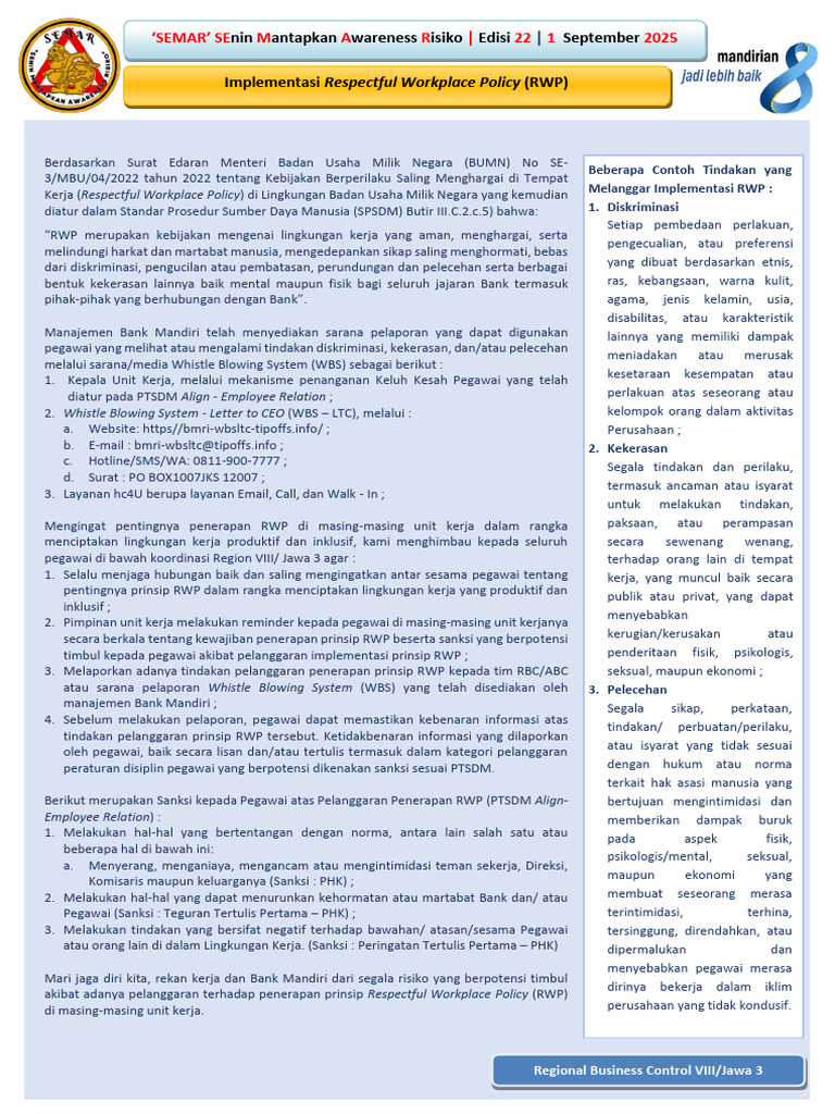Prosedur Penanganan RWP di Bank Mandiri | PDF