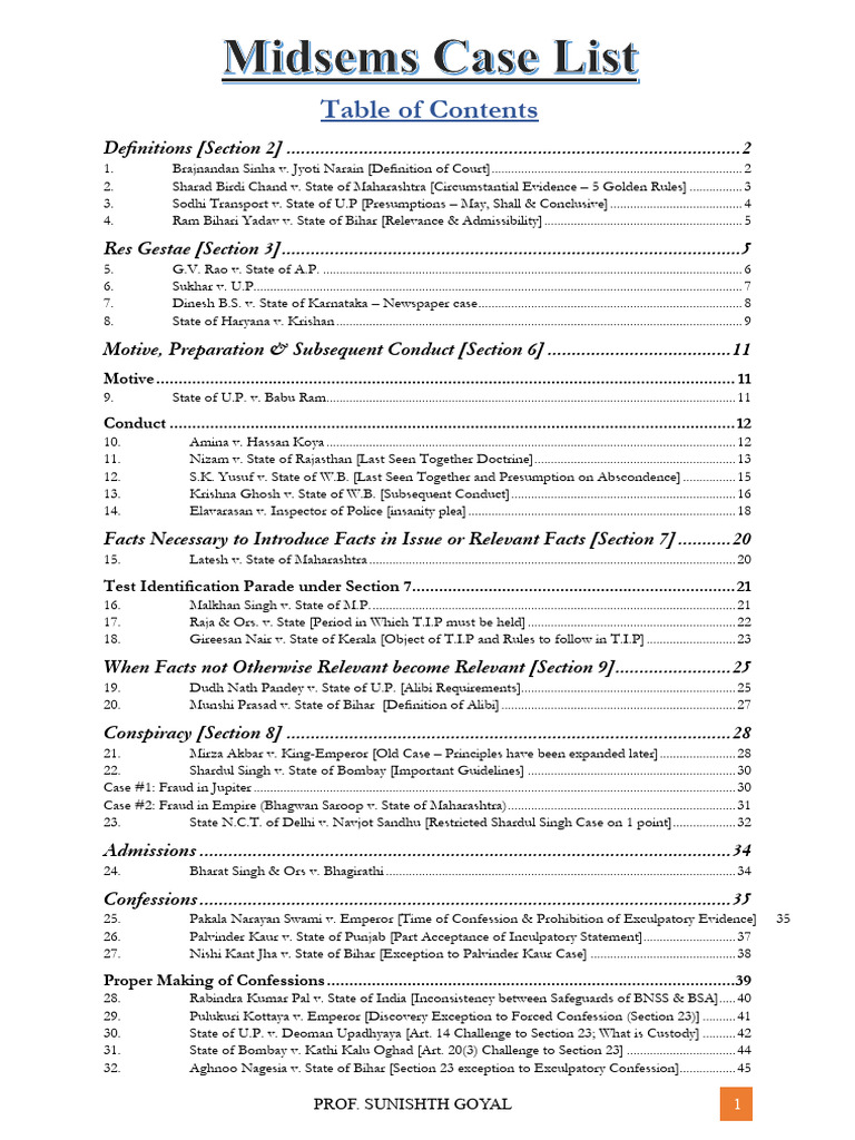 Evidence - Case List | PDF | Circumstantial Evidence | Witness