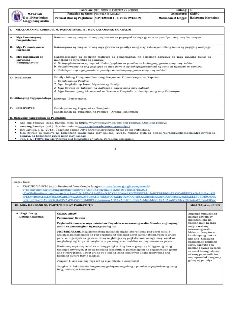 GMRC 4 - DLL - Q2 - W2 | PDF