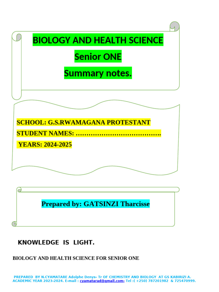 Biology and Health Science Notes | PDF | Carbohydrates | Leaf