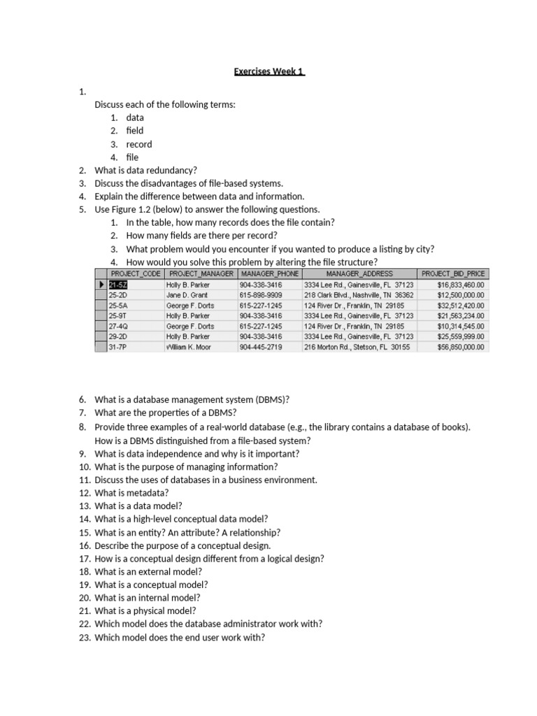 Database Concepts and Exercises Guide | PDF