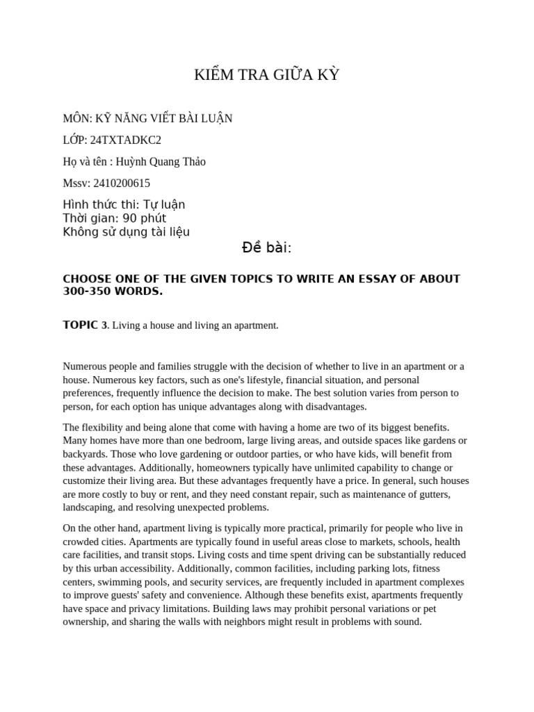 House vs. Apartment Living Pros and Cons | PDF | Apartment | Expense