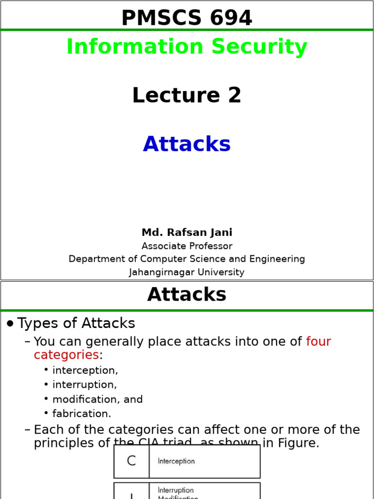 Types of Information Security Attacks | PDF | Information Security ...