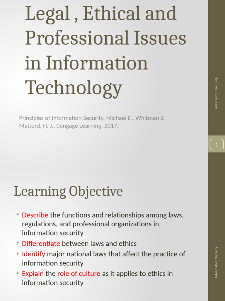 Week 3 - Legal, Ethical and Professional Issues in IS | PDF ...