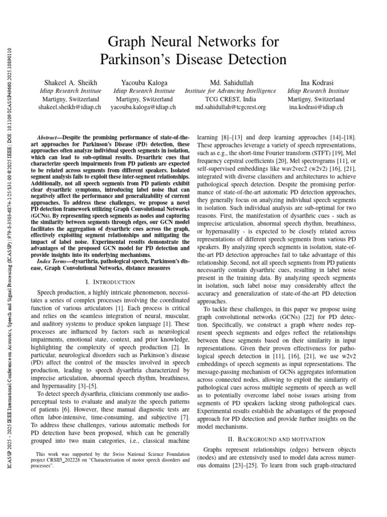 Graph Neural Networks for PD Detection | PDF | Speech | Applied Mathematics