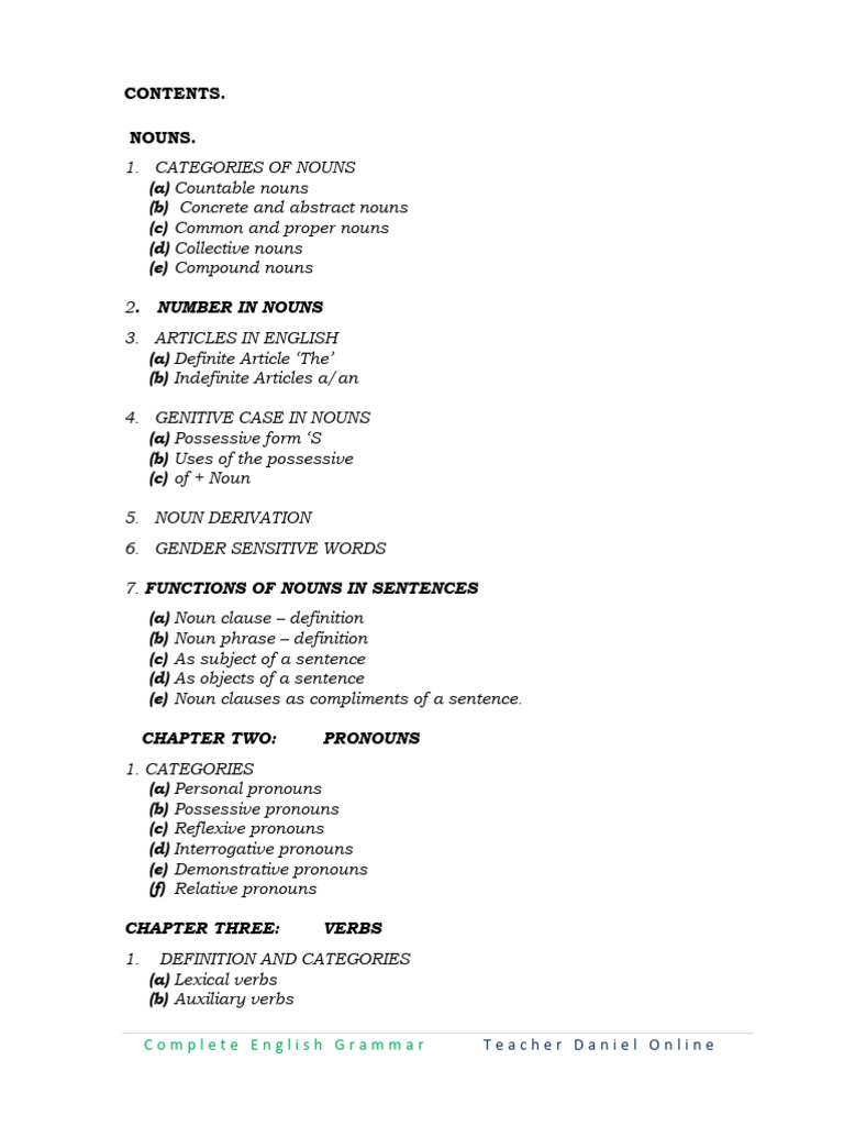 English Grammar Notes | PDF