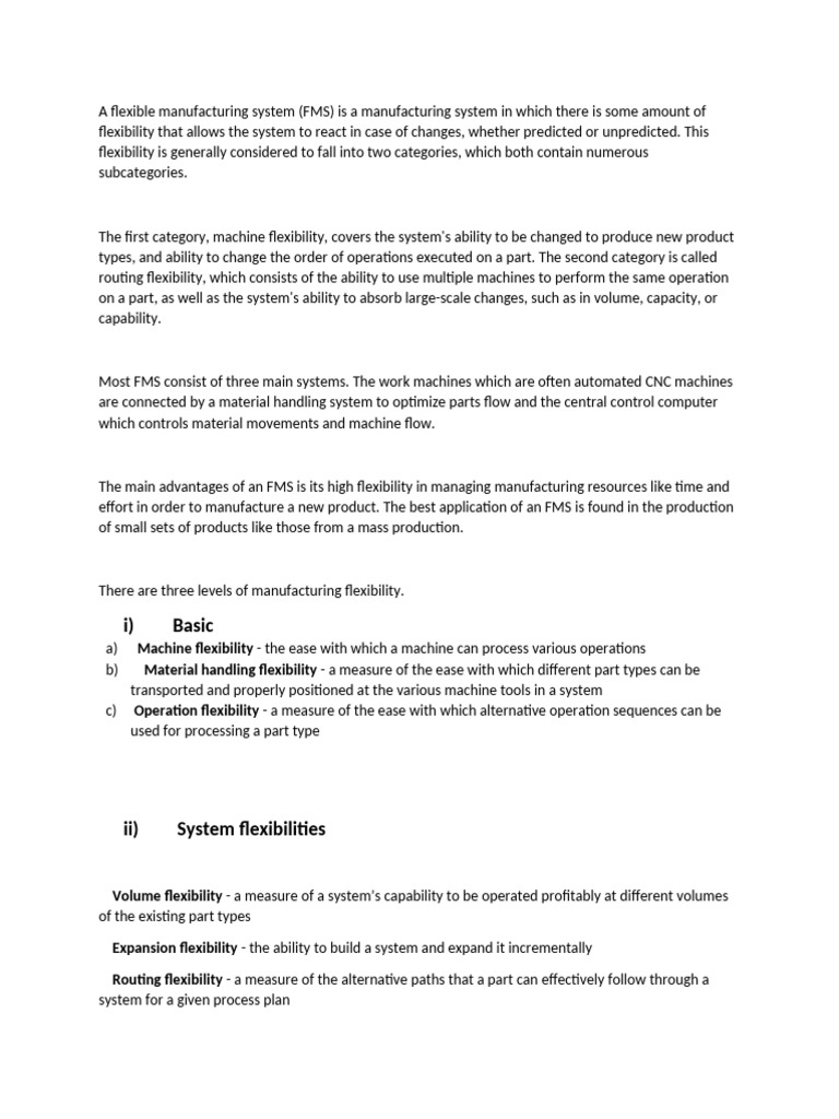 Understanding Flexible Manufacturing Systems | PDF | Production And ...