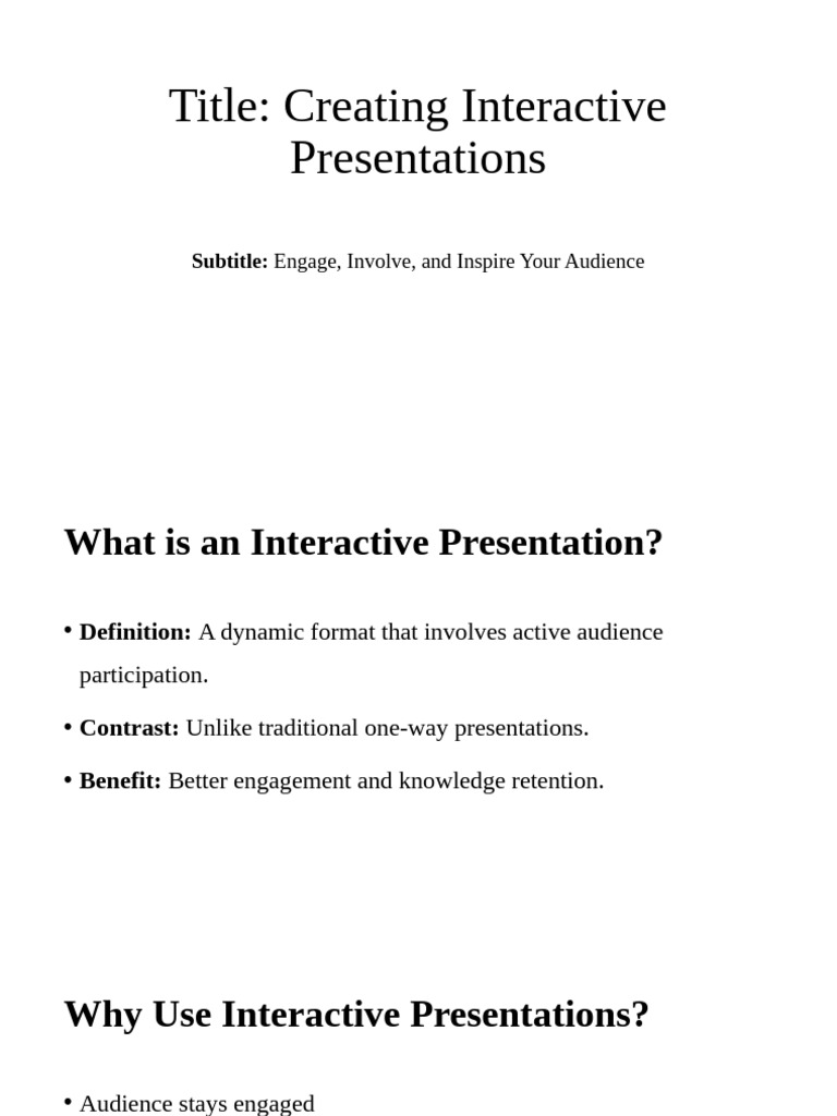 Defining Interactive Presentations | PDF