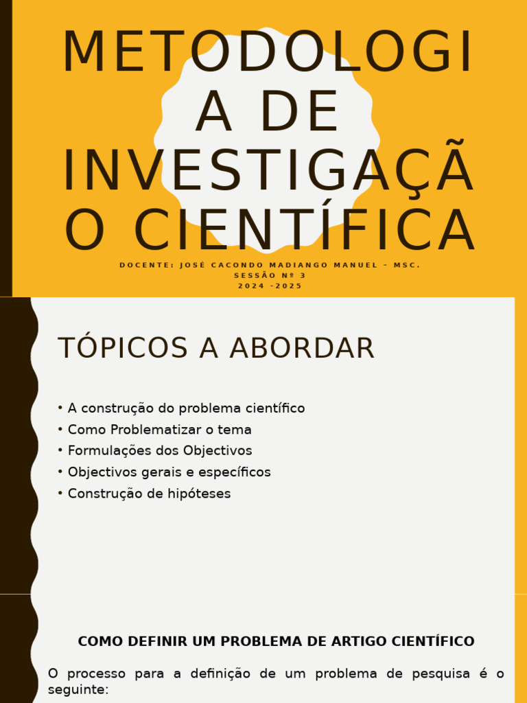 Metodologia para Definição de Problemas Científicos | PDF | Science ...