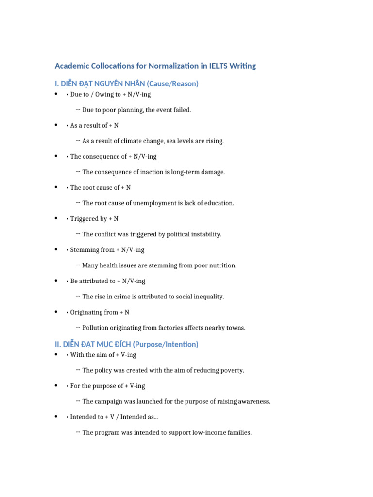 IELTS Writing: Academic Collocations Guide | PDF | Economies | Natural ...