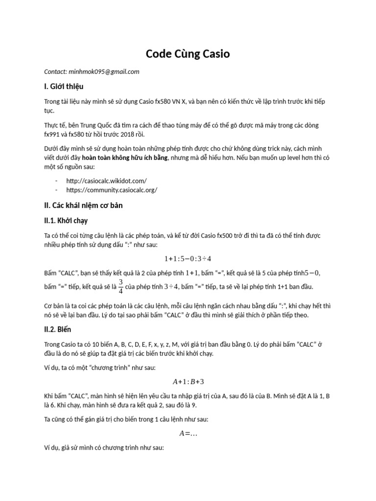 Code Cùng Casio | PDF