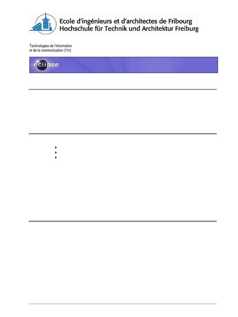 Guide d'utilisation d'Eclipse pour Java | PDF | Java (Langage de ...