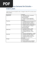 Cronograma de Estudos ENEM 2026 | PDF