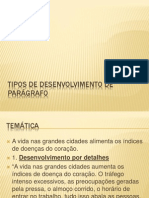 Tipos de Desenvolvimento de Parágrafo