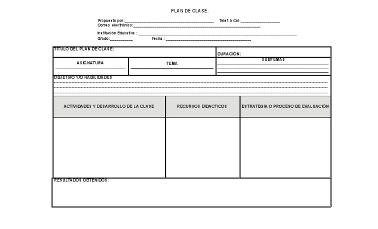 Plam de Clase | PDF | Crecimiento personal y profesional