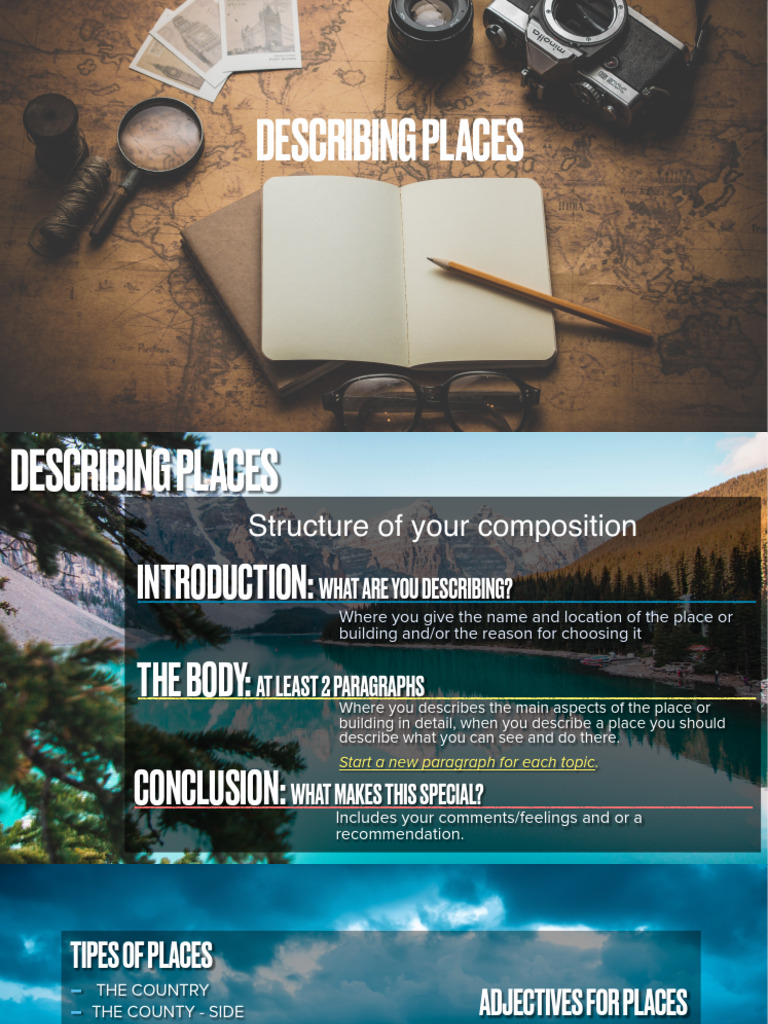 DESCRIBING PLACES SLIDES | PDF | Tourism