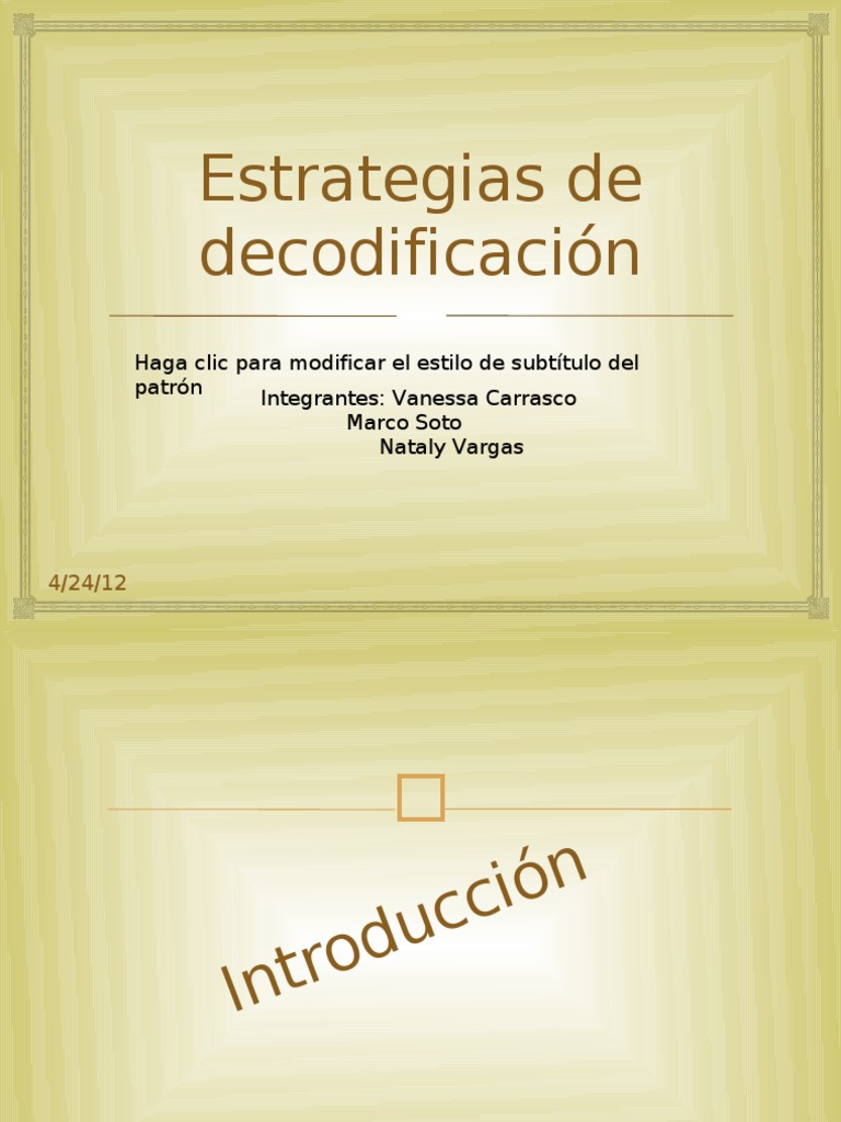 Trabajo de Lenguaje La Decodificacion Definitivo ! | PDF | Aprendiendo ...