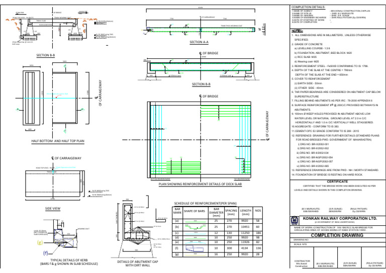 Khed Station Bridge Completion Drawing | PDF | Building Engineering ...