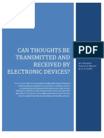 Can Thoughts Be Transmitted and Received by Electronic Devices