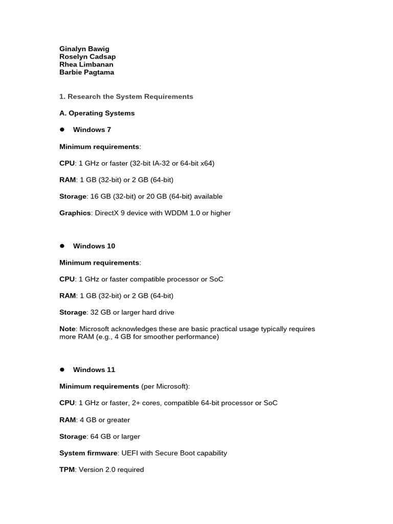 System Requirements for Windows and macOS | PDF | 64 Bit Computing ...