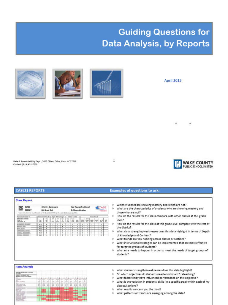Student Data Analysis Guide | PDF | Teachers | Data