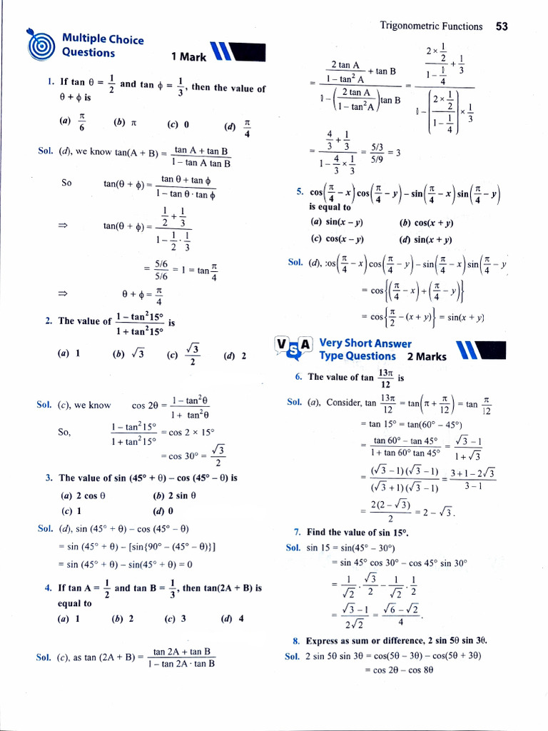 Trigonometric Functions Practice Questions | PDF | Chess | Chess Theory