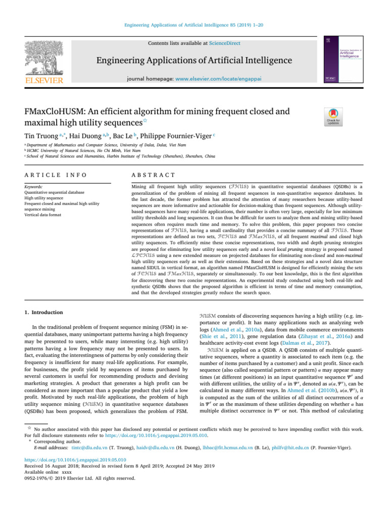 FMaxCloHUSM An Efficient Algorithm For Mining Frequent Closed and ...