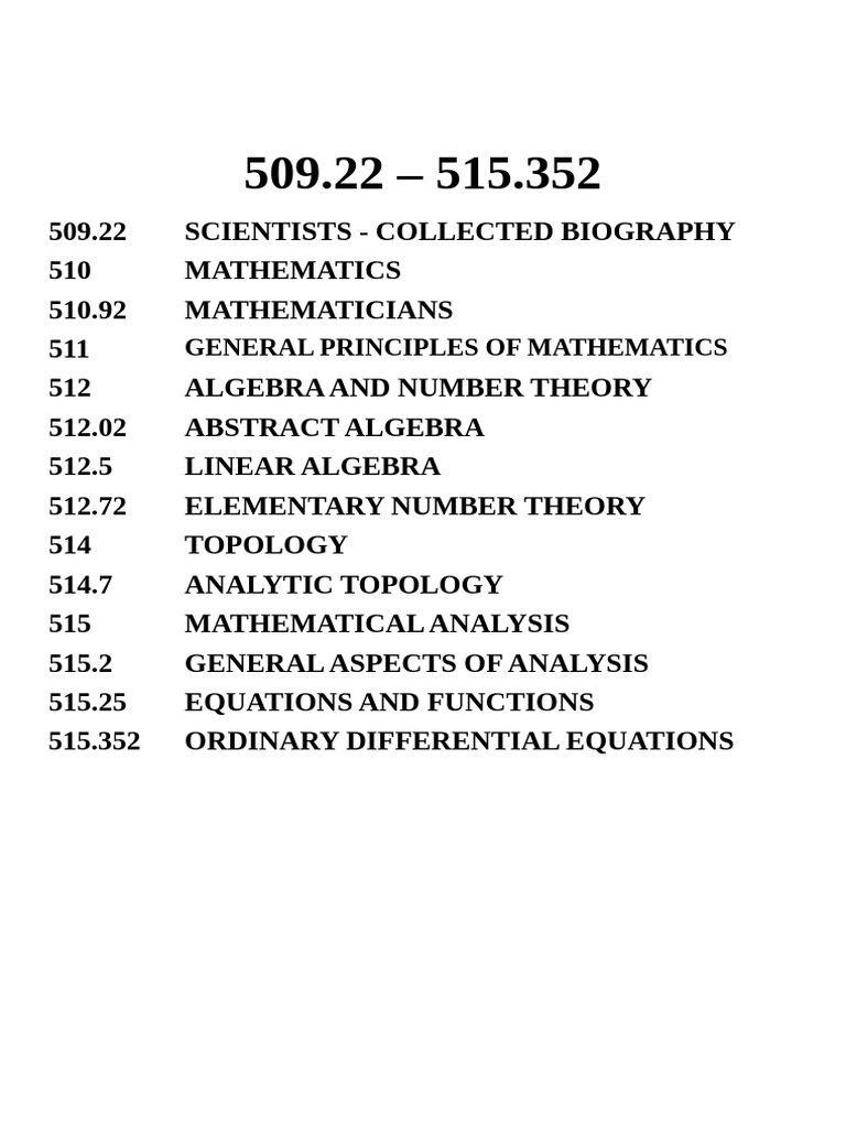 Mathematics and Analysis Topics Overview | PDF