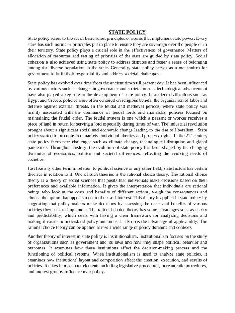 Understanding State Policy Dynamics | PDF | State (Polity) | Policy