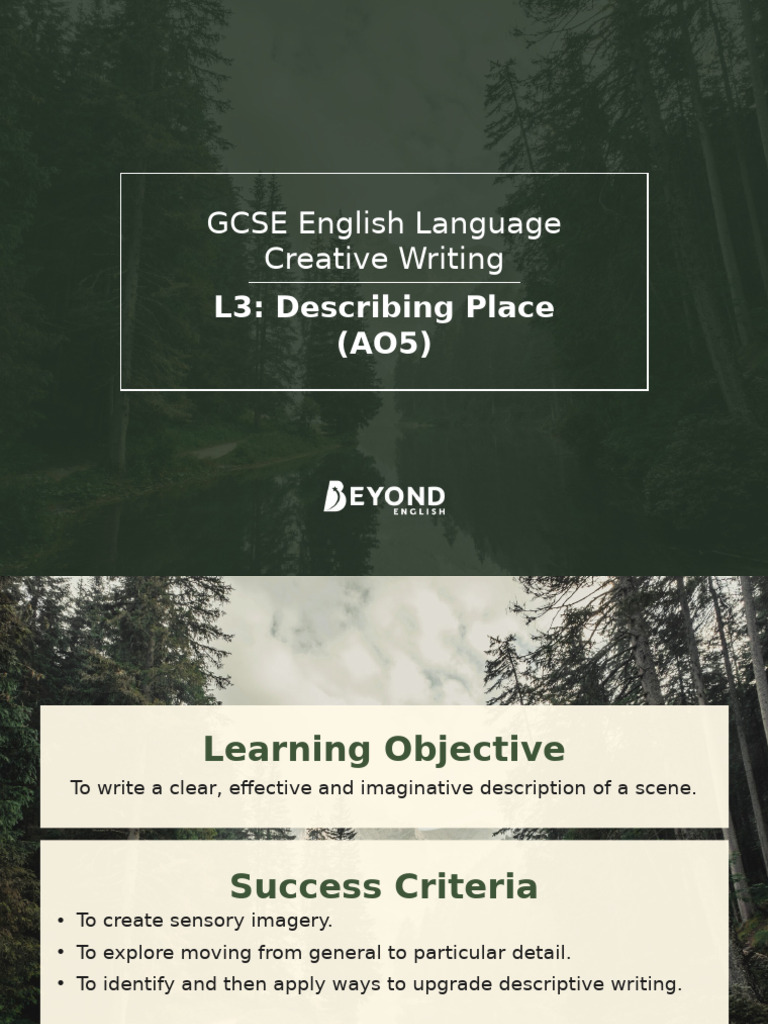 GCSE English Language Descriptive Writing Model Answers in a book | ofamily  learning together, image size:768x1024