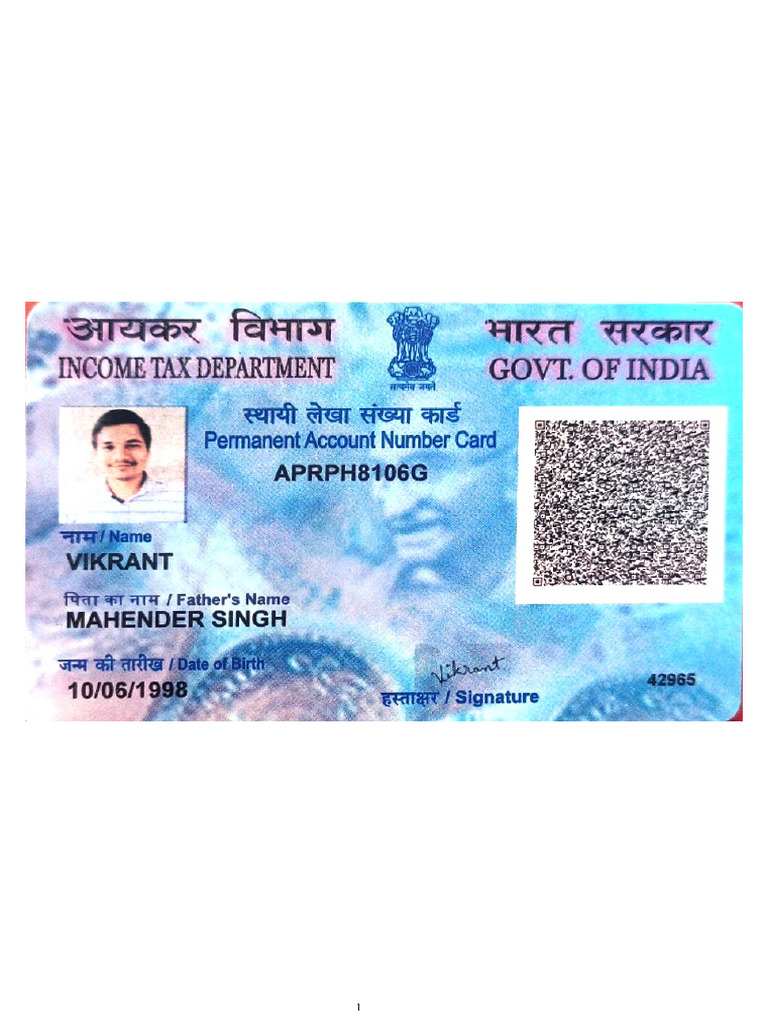 Vikrant Pan Card | PDF