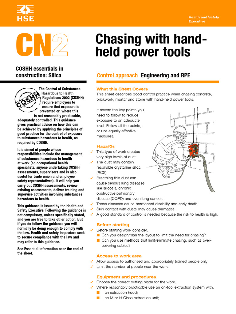 Chasing With Hand Held Power Tools - CN2 | PDF | Personal Protective ...