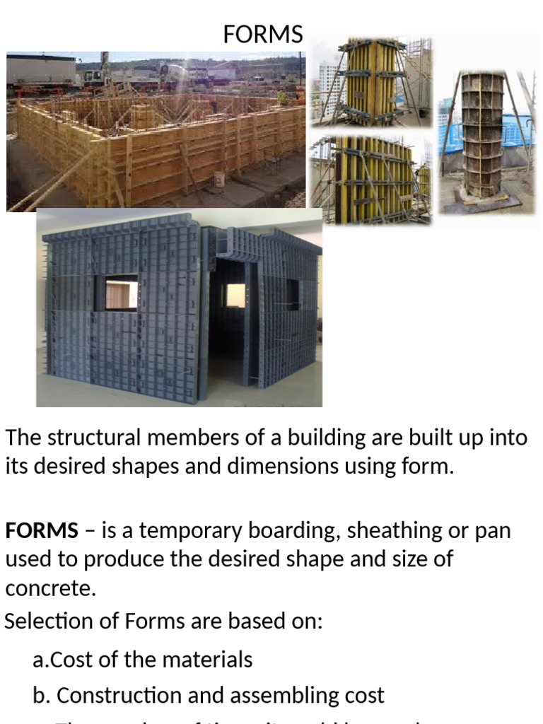 Concrete Formwork Types and Benefits | PDF