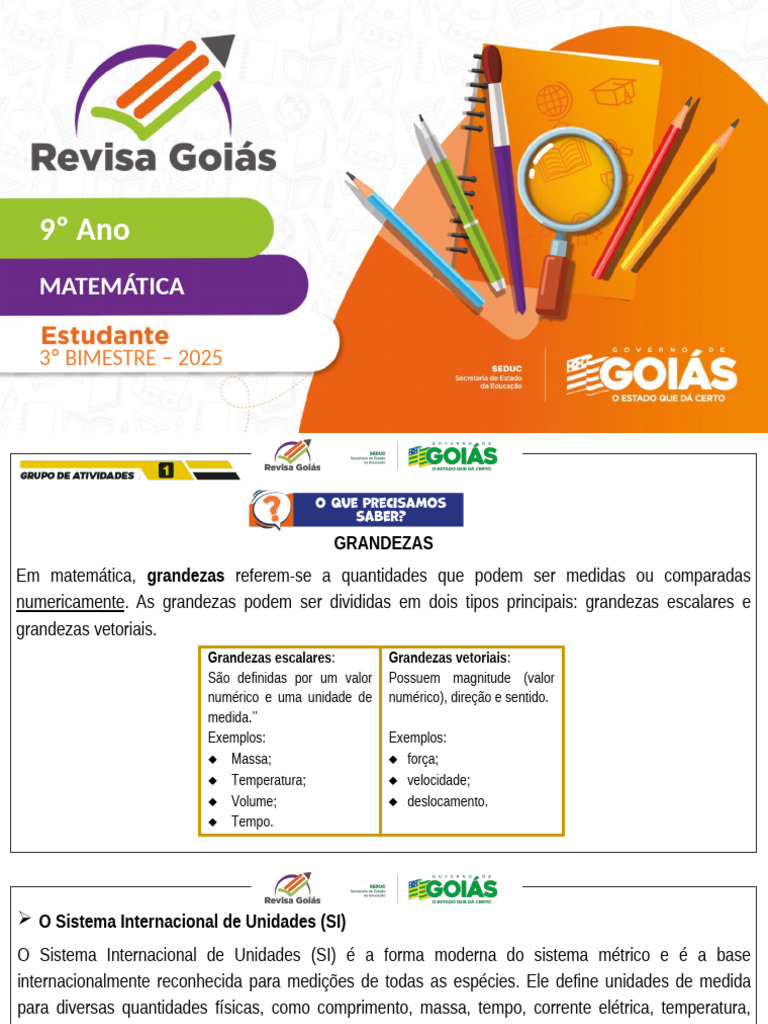 Revisa Goias 9o Ano Mat 3obim 2025 | PDF | Ângulo | Sistema ...