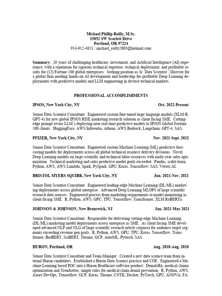 Michael P Reilly D So 012025 | PDF | Sas (Software) | Analytics