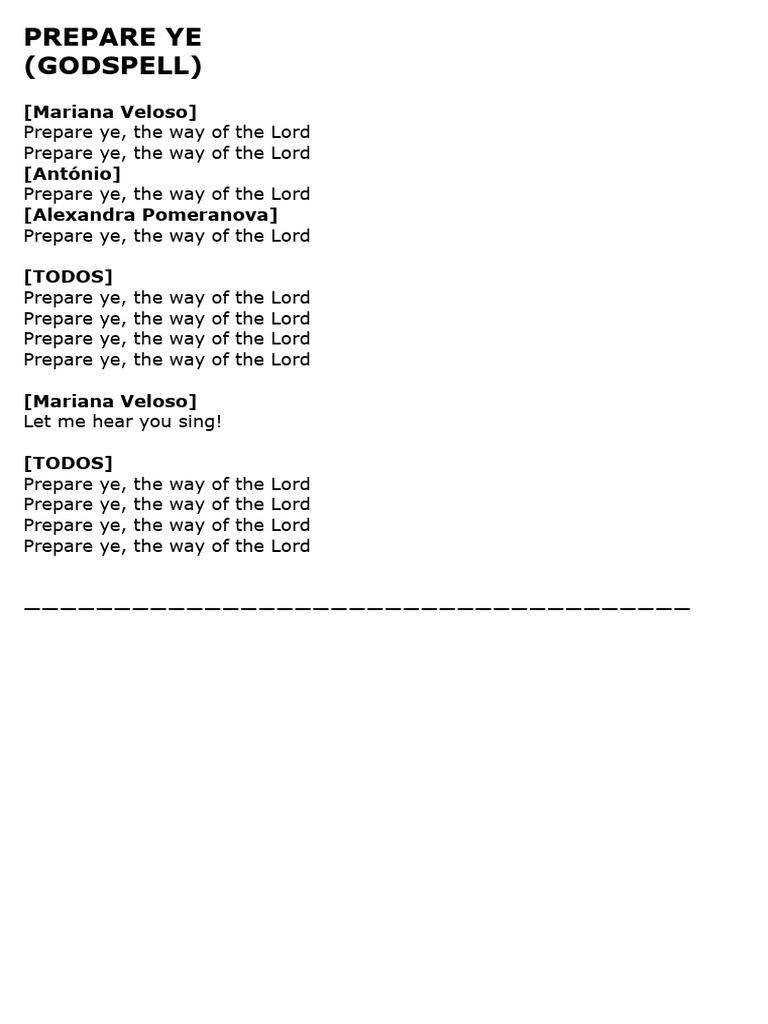 Godspell Song Lyrics Compilation | PDF | Religious Belief And Doctrine