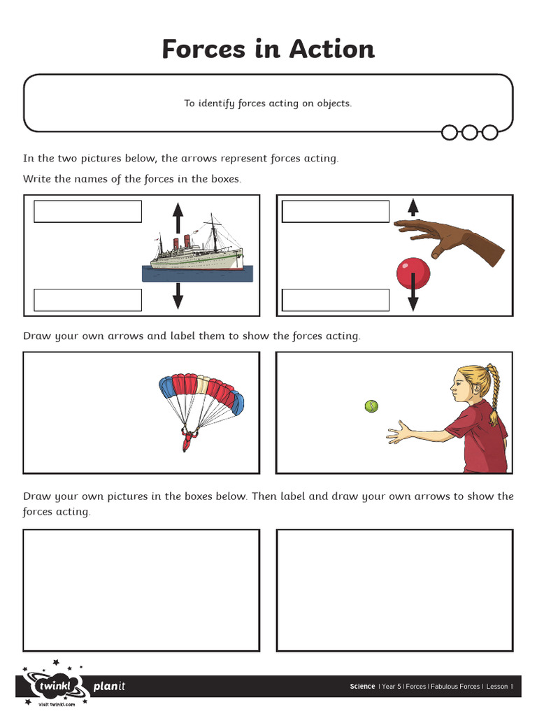 Forces in Action Worksheet Guide | PDF