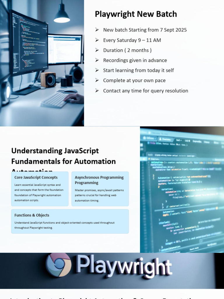 Playwright Automation Course Launch | PDF | Java Script | Automation