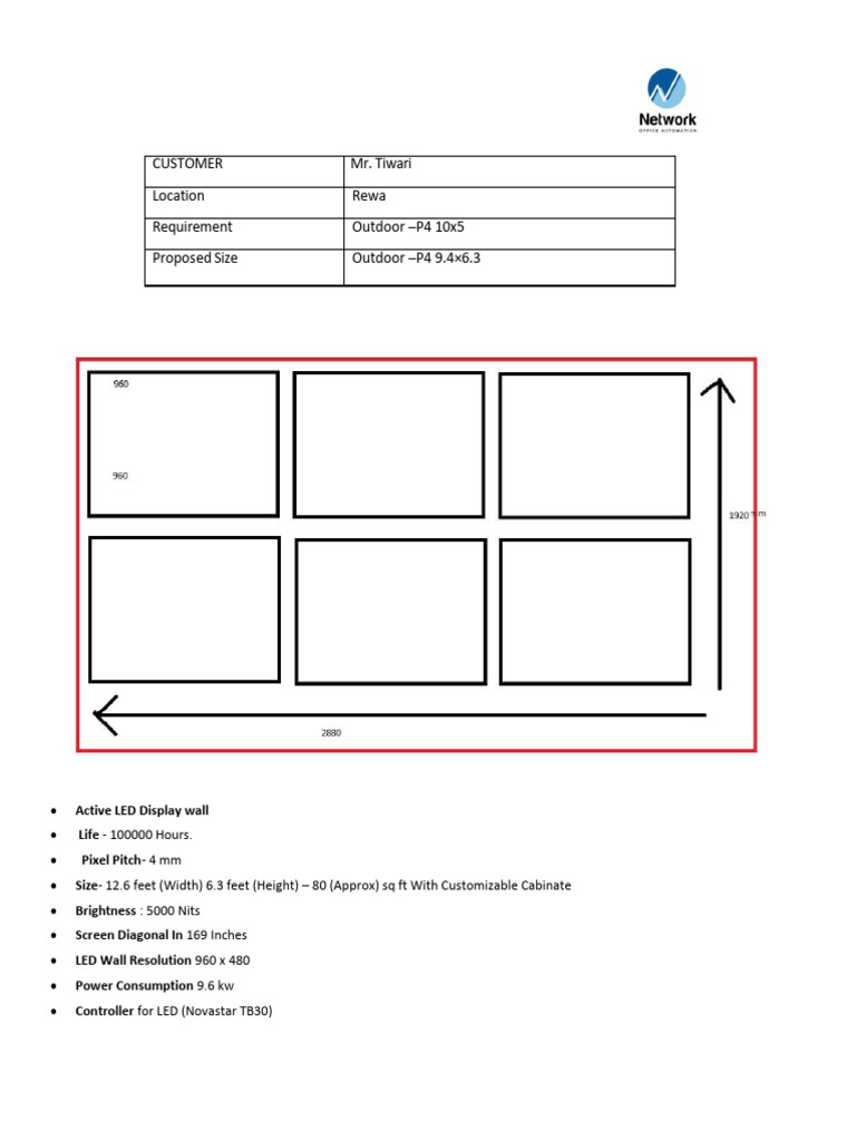 Outdoor 4mm LED Display Wall Specs | PDF